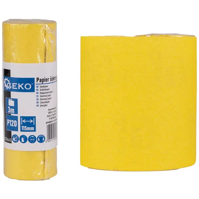 GEKO Schuurpapier rol - 115 mm x 3 m - korrel P120 - 1 stuk