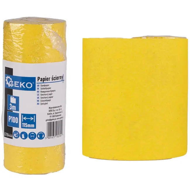 GEKO Schuurpapier op rol - 115 mm x 3 m - korrel P100 - 1 stuk