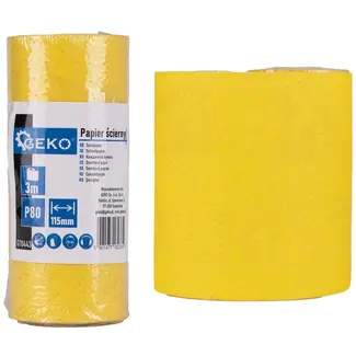 GEKO Schuurpapier op rol - 115 mm x 3 m - P80 korrel - 1 stuk