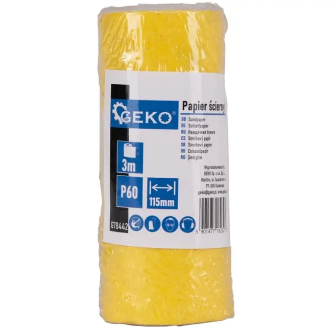 GEKO Schuurpapier rol - 115mm x 3m - P60 korrel