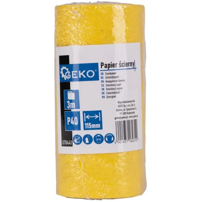 GEKO Schuurpapier op rol - 115 mm x 3 m - P40 korrel - 1 stuk