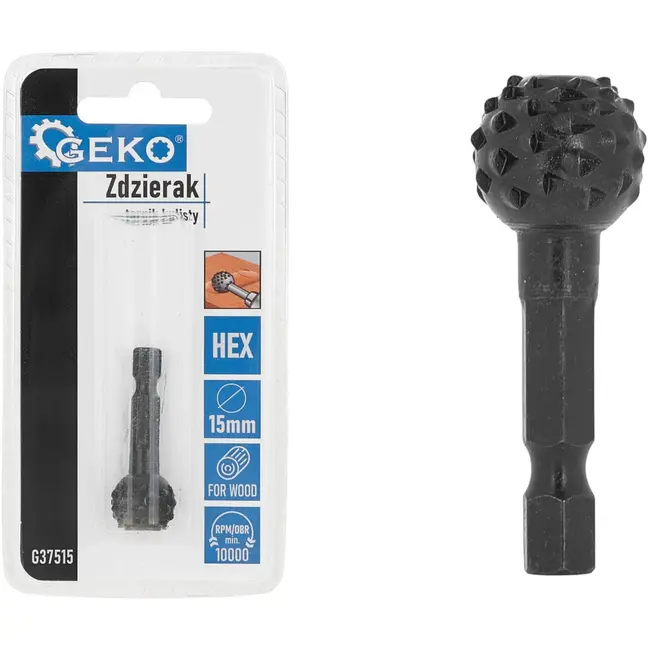 GEKO Bolvormige houtfrees - 15mm HEX - Precisie en Duurzaamheid