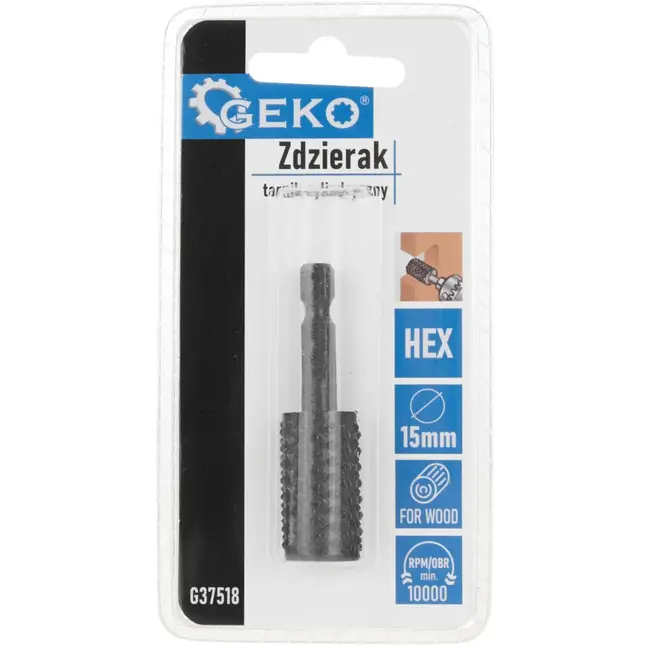 GEKO Cilindrische houtvijl - 15mm - Ergonomisch ontwerp - Duurzaam materiaal - Max. 10.000 RPM