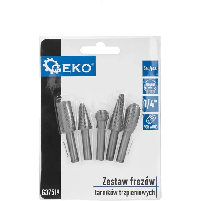 GEKO 5-delige houtfrees set - veelzijdig en duurzaam - ergonomisch ontwerp