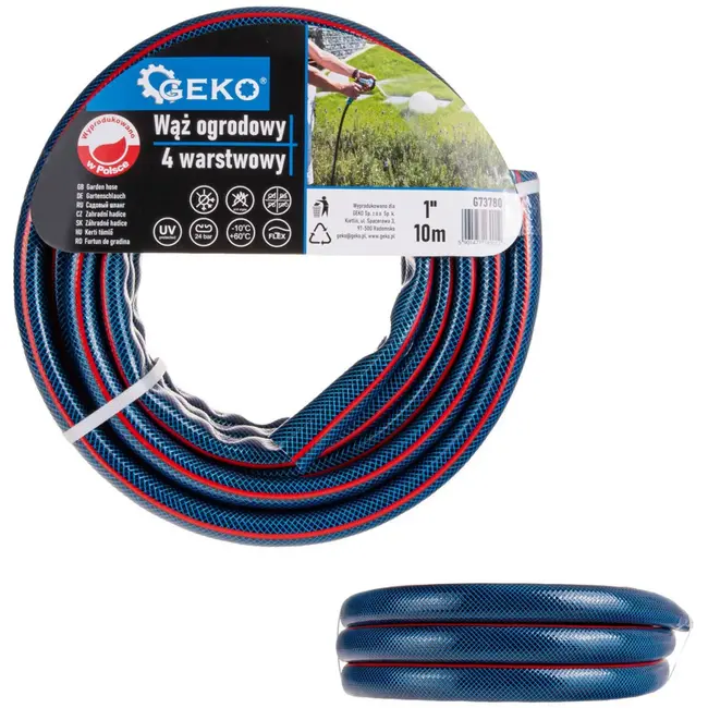 GEKO Tuinslang 4-laags - 1" - 10m - UV-bestendig - Algenwerend