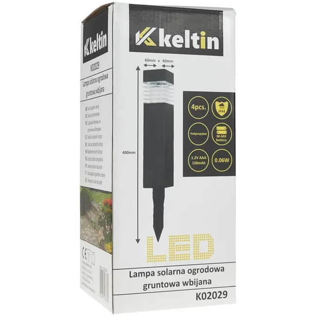 Keltin Solar tuinlampen - Weerbestendig - Compact ontwerp - Set van 4 - 40 cm hoog