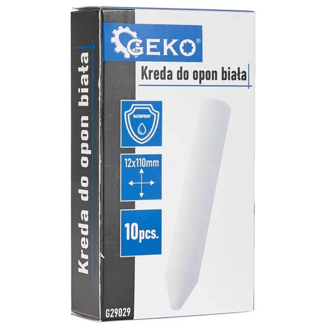 GEKO Witte bandenkrijt - waterdicht - 12x110mm - set van 10 stuks