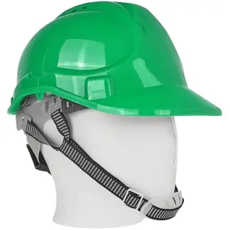 GEKO Groene veiligheidshelm - Verstelbare maat - Duurzaam HDPE - Geschikt voor -10°C tot +50°C