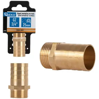 GEKO Messing slangverbinder - 25 mm - 3/4" buitendraad - duurzaam ontwerp