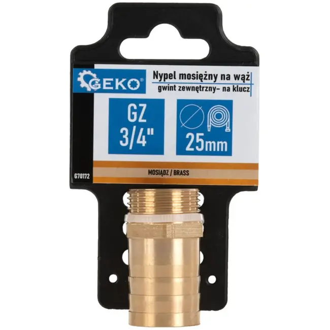 GEKO Messing slangverbinder - 25 mm - 3/4" buitendraad - duurzaam ontwerp