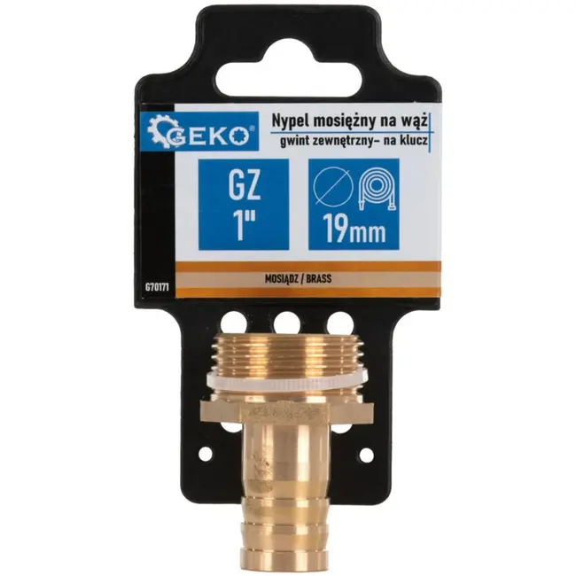 GEKO Messing slangconnector - 19 mm - 1" buitendraad - Duurzaam ontwerp