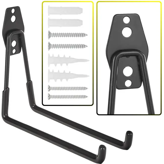 Keltin Fietsenrek voor aan de muur - Ruimtebesparend en veelzijdig - Staal en rubber - Inclusief montagemateriaal