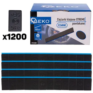 GEKO Zwarte plakgewicht strips - 12x5g - Corrosiebestendig - 6 kg - 1200 stuks