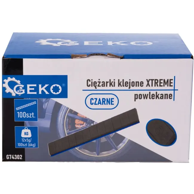 GEKO Zwarte plakgewicht strips - 12x5g - Corrosiebestendig - 6 kg - 1200 stuks