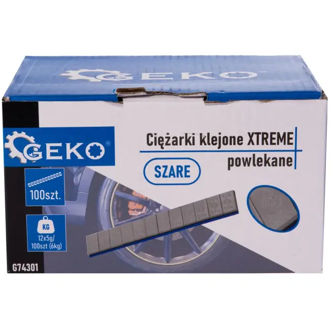 GEKO Grijze plakgewicht strips - 5g per stuk - Corrosiebestendig - 1200 stuks - 6 kg totaal