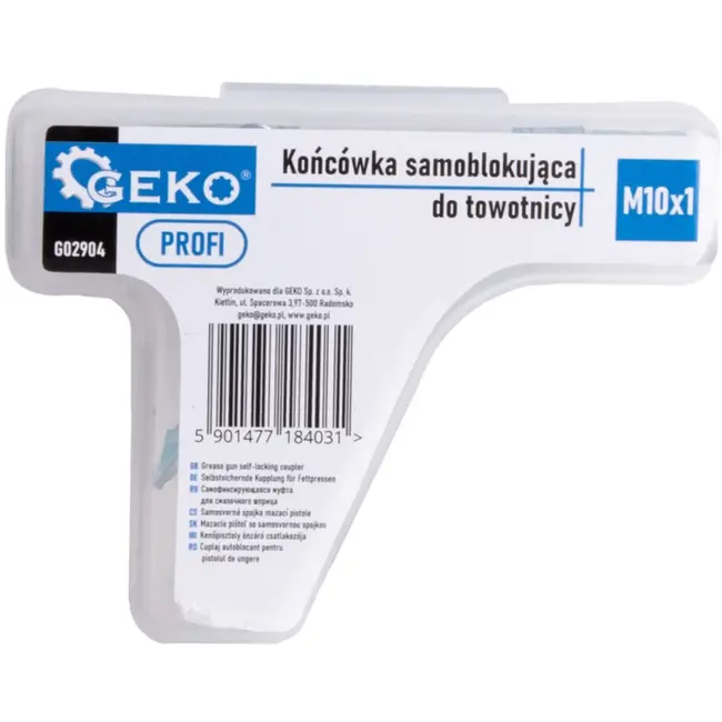 GEKO Zelfsluitende vetspuitkoppeling - M10x1 - 600 bar - 3 stalen kaken