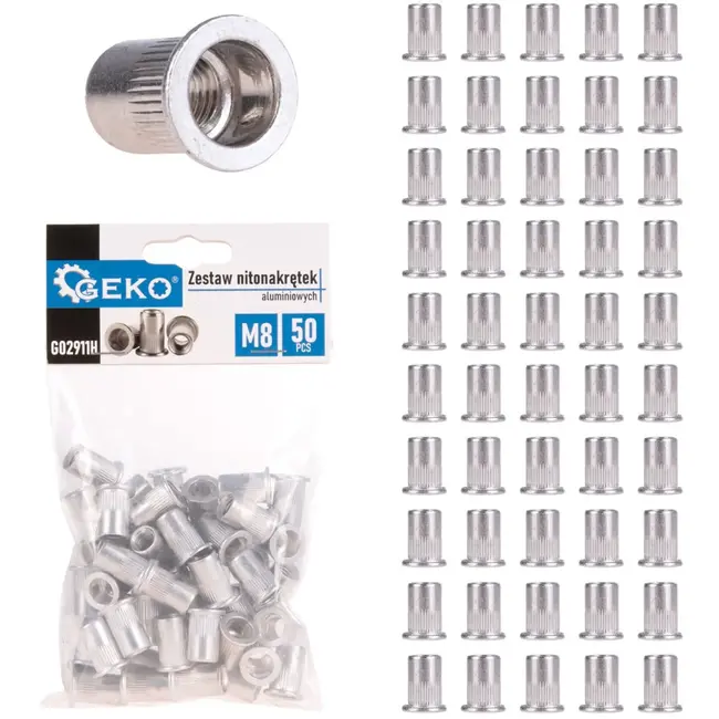 GEKO 50 stuks aluminium blindklinkmoeren - M8 draad - Lichtgewicht en duurzaam