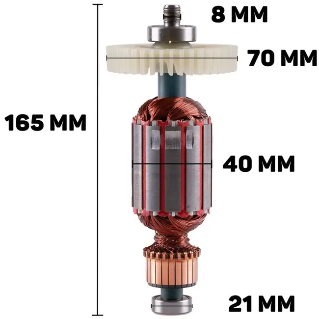 GEKO Rotor voor elektrische cultivator - 32 cm - Compact ontwerp - Kunststof schroef - 8 mm draad