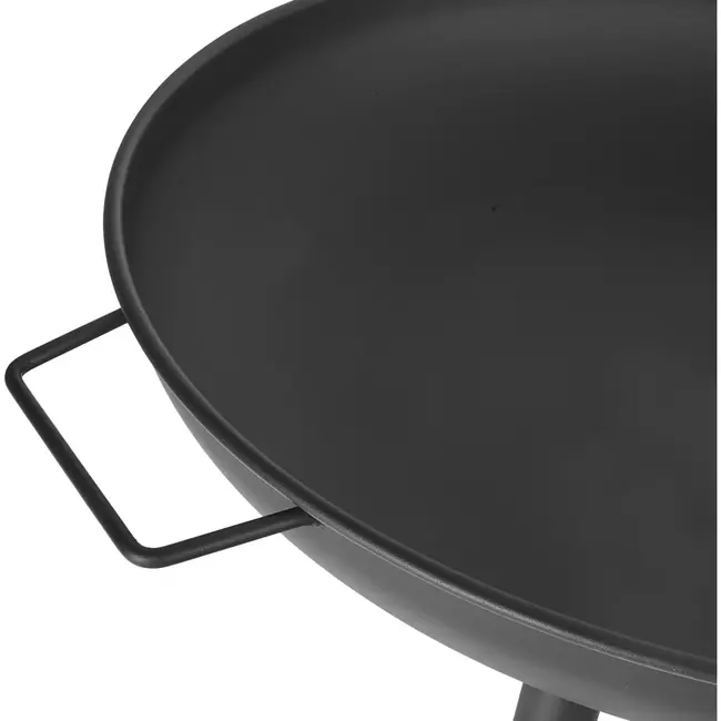 GEKO Houtgestookte vuurkorf - Weerbestendig staal - Modern zwart - 58 cm - Met handgrepen