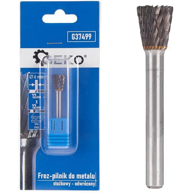 GEKO Inverted conische frees - Tungsten carbide - 12x12 mm - Hoge hardheid - Slijtvast