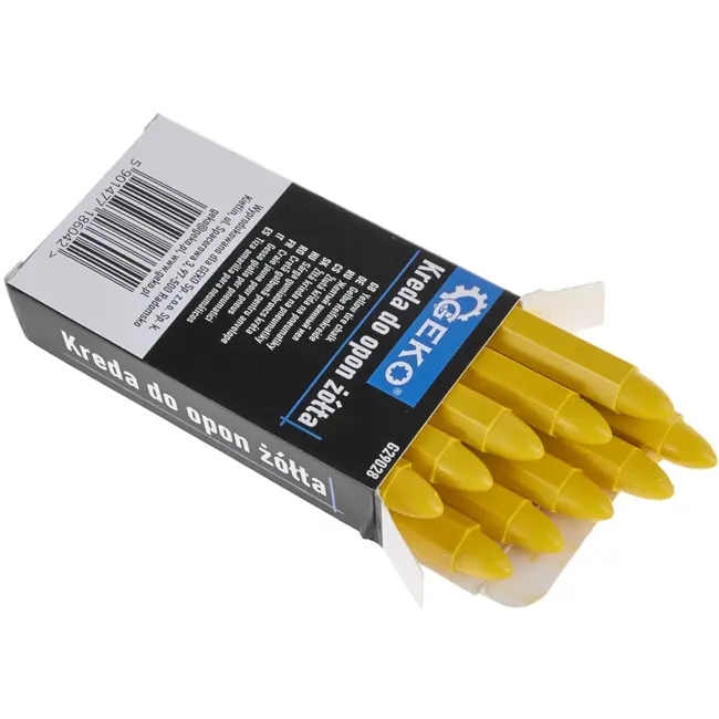 GEKO Gele bandenkrijt - waterdicht - 12x110mm - set van 10 stuks