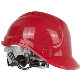GEKO Rode veiligheidshelm - Verstelbare maat - HDPE - Geschikt voor -10°C tot +50°C - CE-gecertificeerd