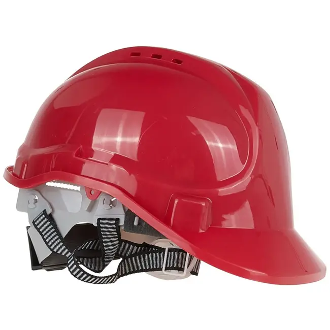 GEKO Rode veiligheidshelm - Verstelbare maat - HDPE - Geschikt voor -10°C tot +50°C - CE-gecertificeerd