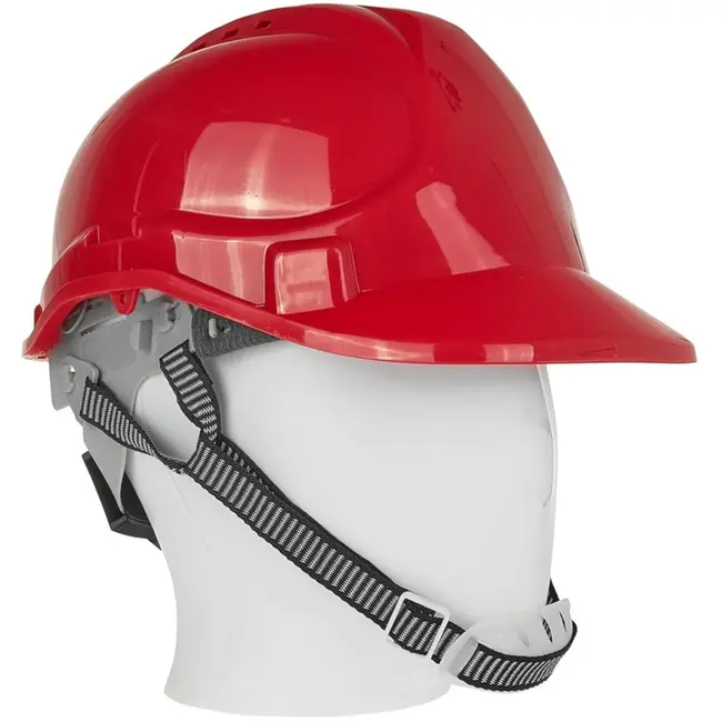 GEKO Rode veiligheidshelm - Verstelbare maat - HDPE - Geschikt voor -10°C tot +50°C - CE-gecertificeerd
