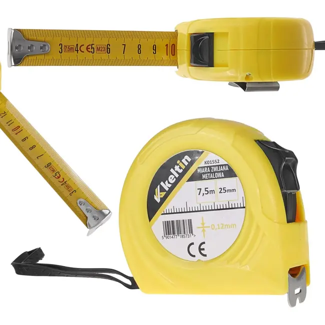 Keltin Rolmaat - Staal - 7,5 m - 25 mm - ABS Behuizing - Met Vergrendeling