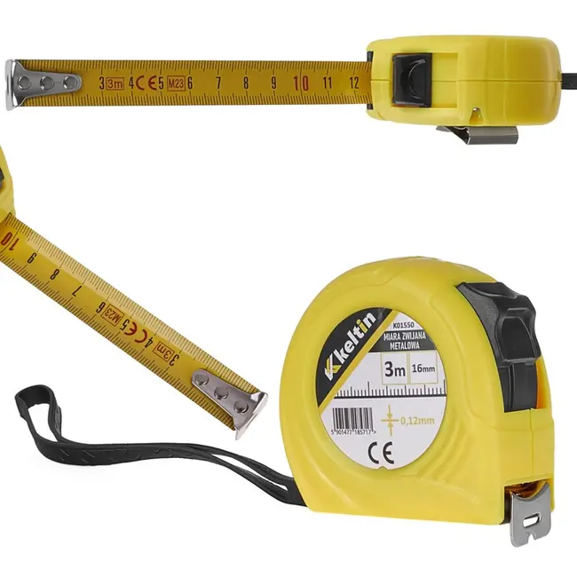 Keltin Rolmaat - Carbon Staal - 3 m - ABS Behuizing - Handig en Lichtgewicht