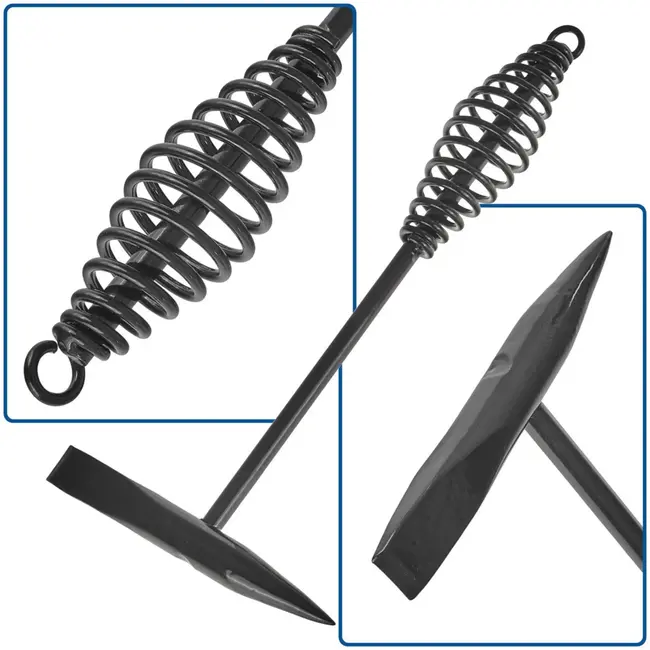 GEKO Lichte lasbeitelhamer - 300g - Trillingsdempende veerhandgreep - Veelzijdige kop