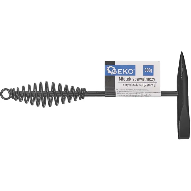 GEKO Lichte lasbeitelhamer - 300g - Trillingsdempende veerhandgreep - Veelzijdige kop