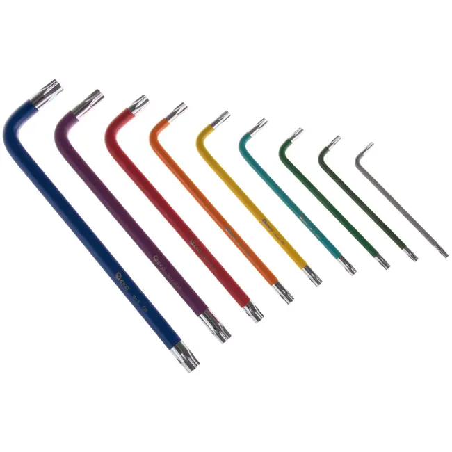GEKO 9-delige Torx-sleutelset - Kleurgecodeerd - CrV Staal - T10-T50