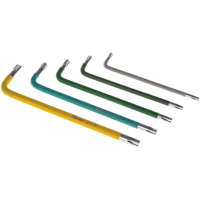 GEKO 9-delige Torx-sleutelset - Kleurgecodeerd - CrV Staal - T10-T50