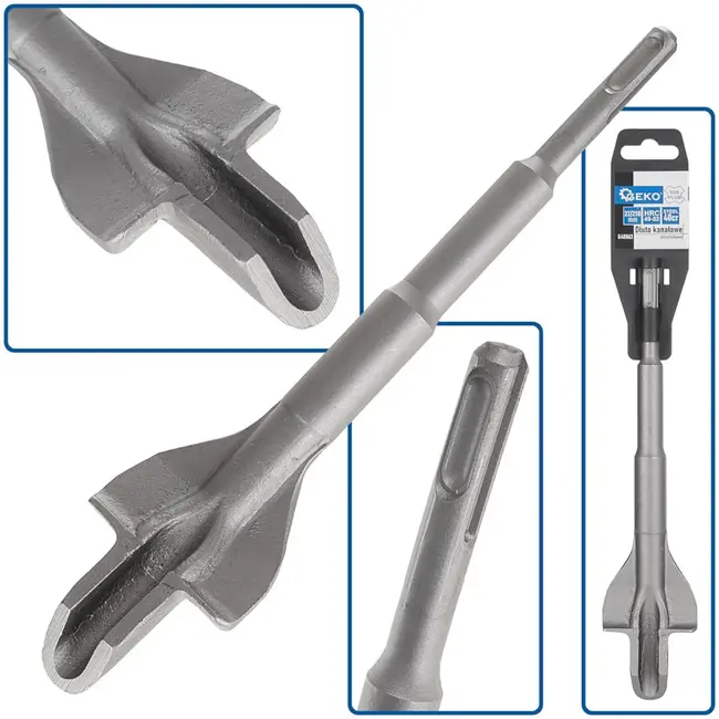 GEKO Kanaalbeitel SDS Plus - Vleugelontwerp - 22 x 250 mm - Staal