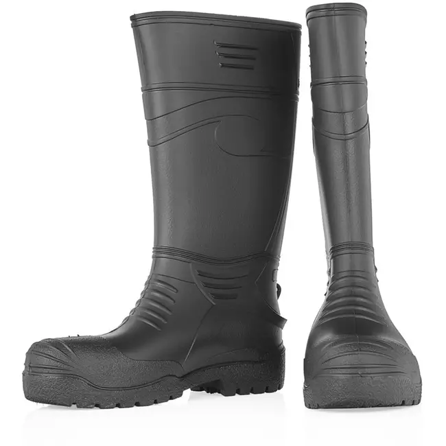 GEKO Zwarte herenlaarzen - Waterdicht PVC - Antislip en olie-resistent - Maat 44 - Hoogte 38 cm