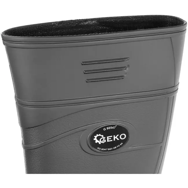 GEKO Zwarte herenlaarzen - Waterdicht PVC - Antislip en olie-resistent - Maat 44 - Hoogte 38 cm