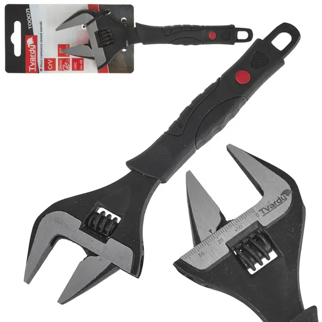 Tvardy Verstelbare moersleutel - extra brede bek - 0-39 mm - ergonomisch - CrV staal