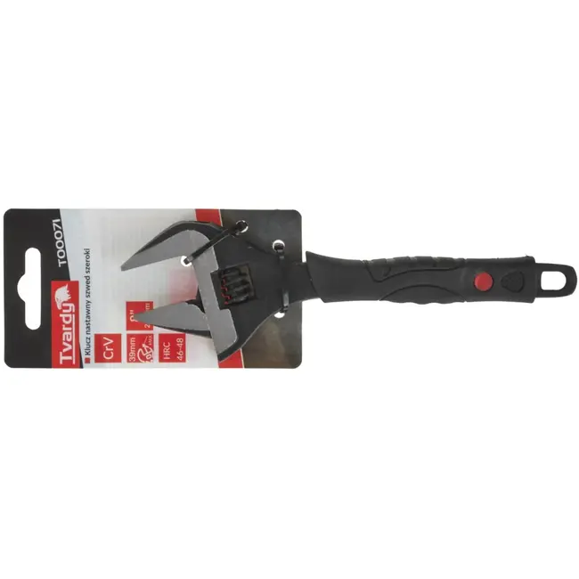 Tvardy Verstelbare moersleutel - extra brede bek - 0-39 mm - ergonomisch - CrV staal