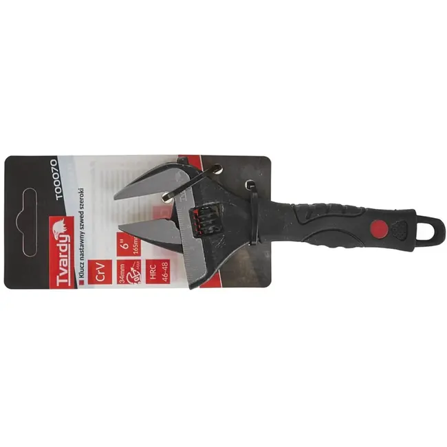 Tvardy Verstelbare moersleutel - extra brede bek - CrV staal - ergonomisch - 0-34 mm