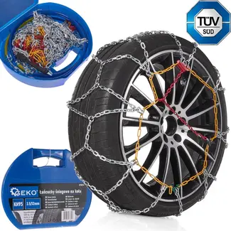GEKO Sneeuwkettingen - KN95 - Vierkante schakels - Staal - 12 mm hoogte - Set voor één as