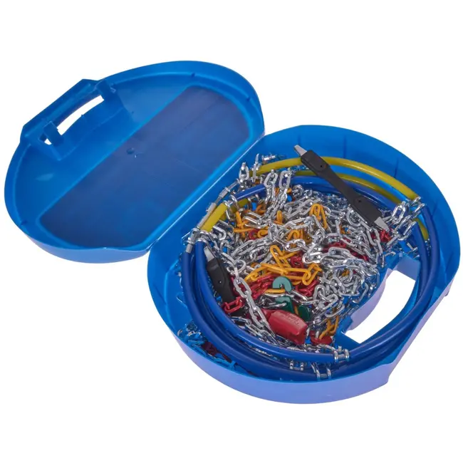 GEKO Sneeuwkettingen - KN90 - Vierkante Stalen Schakels - 12 mm Hoog - Set voor 1 As