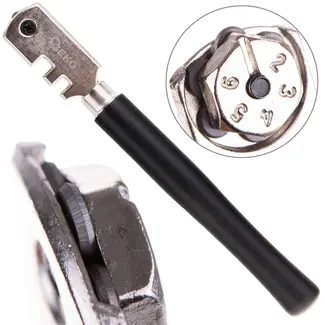GEKO Glasbreker - 6 snijwielen - Tungsten carbide - Verstelbare kop - 13 cm
