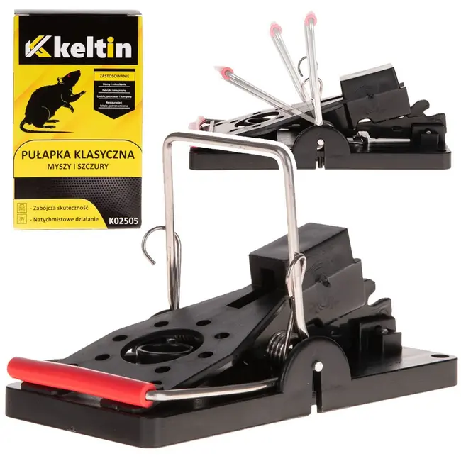 Keltin Klassieke muizenval - Sterke snapmechanisme - Duurzaam en herbruikbaar - 10 cm lang