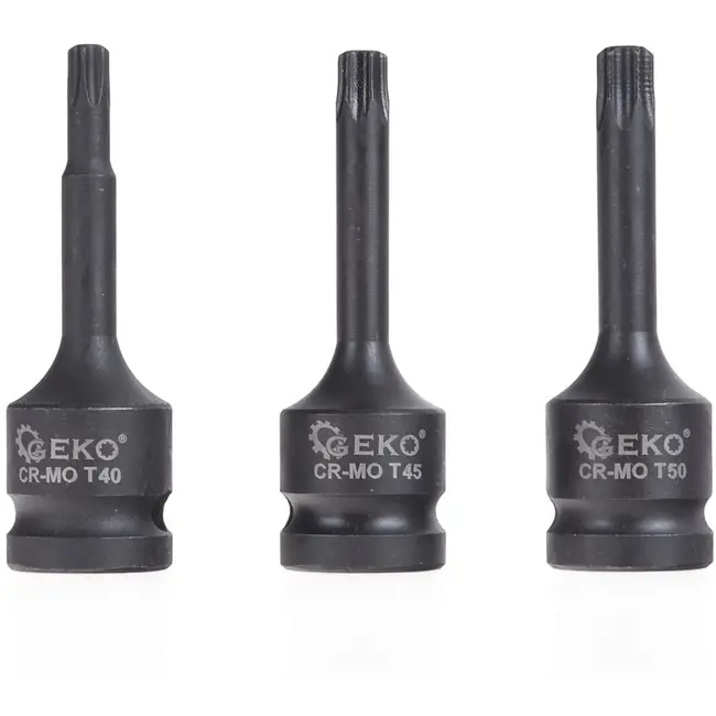 GEKO 9-delige Torx dopsleutelset - Cr-Mo staal - T20-T70 - Voor zwaar werk