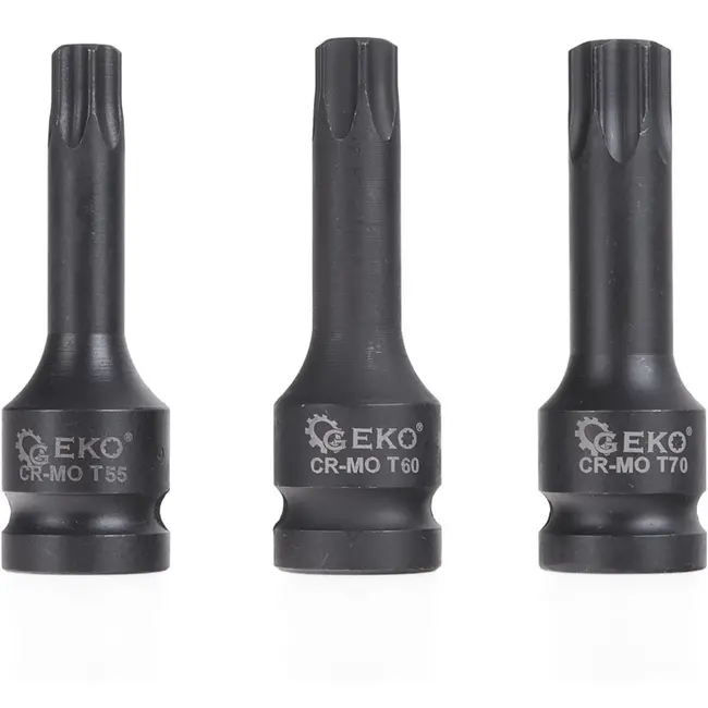 GEKO 9-delige Torx dopsleutelset - Cr-Mo staal - T20-T70 - Voor zwaar werk