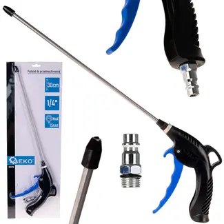 GEKO Luchtpistool - 30 cm Stalen Nozzle - 1/4" Koppeling - 15 Bar - Ergonomisch Ontwerp