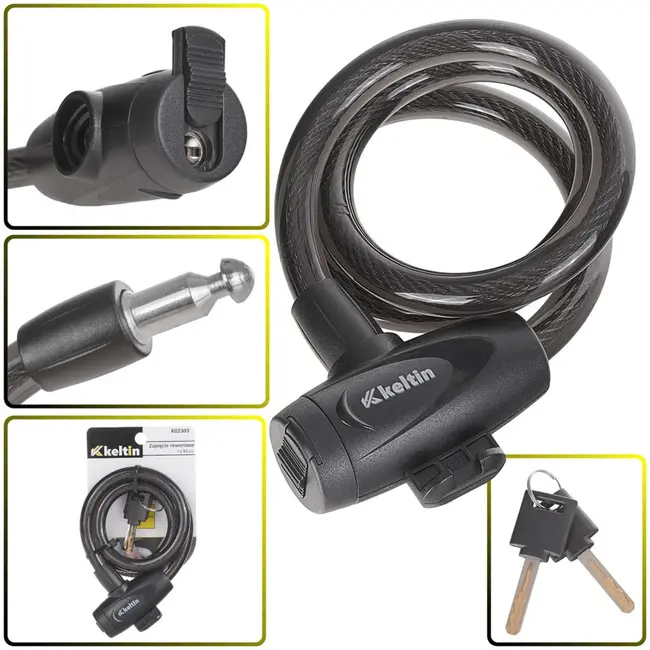 Keltin Fietsslot met sleutel - 12 mm dik - 80 cm lang - Weerbestendig - Inclusief 2 sleutels