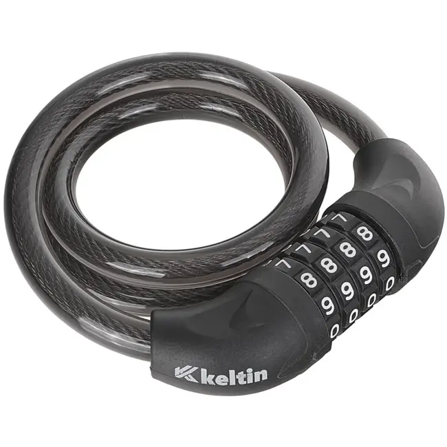 Keltin Fietsslot - 4-cijferige combinatie - Weerbestendig - 12 mm dik - 1200 mm lang