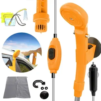 Keltin Draagbare campingdouche - 12V - 10 l/min - oranje - met krachtige pomp